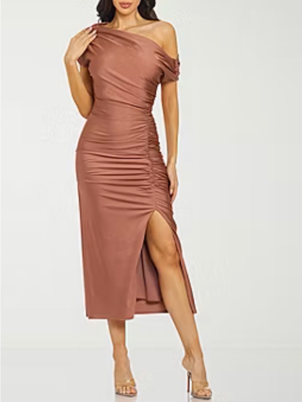 NWT: Premier Amour Dusty Rose Satin Dress